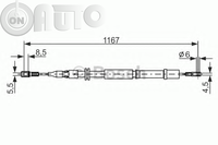 Cablu -  frana de parcare 