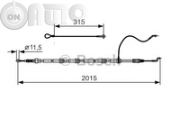 Cablu -  frana de parcare 