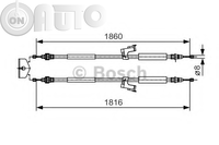 Cablu -  frana de parcare 